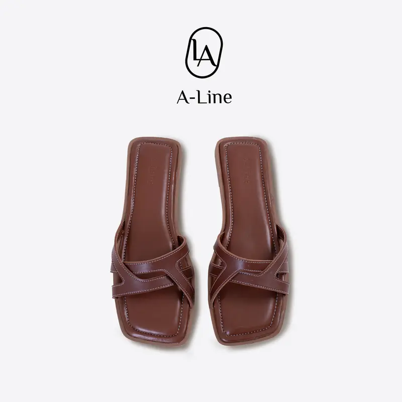 ALINE SHOES Monica Sandal Teplek Sepatu Flat Shoes Wanita Model Kekinian Style Elegan 1