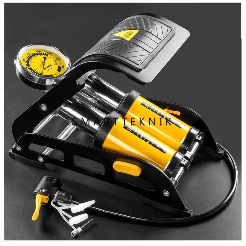 Pompa Ban Motor Mobil Injak 160 Psi Pump Sepeda Pentil Besar Kecil Bola Ban doble tabung 0