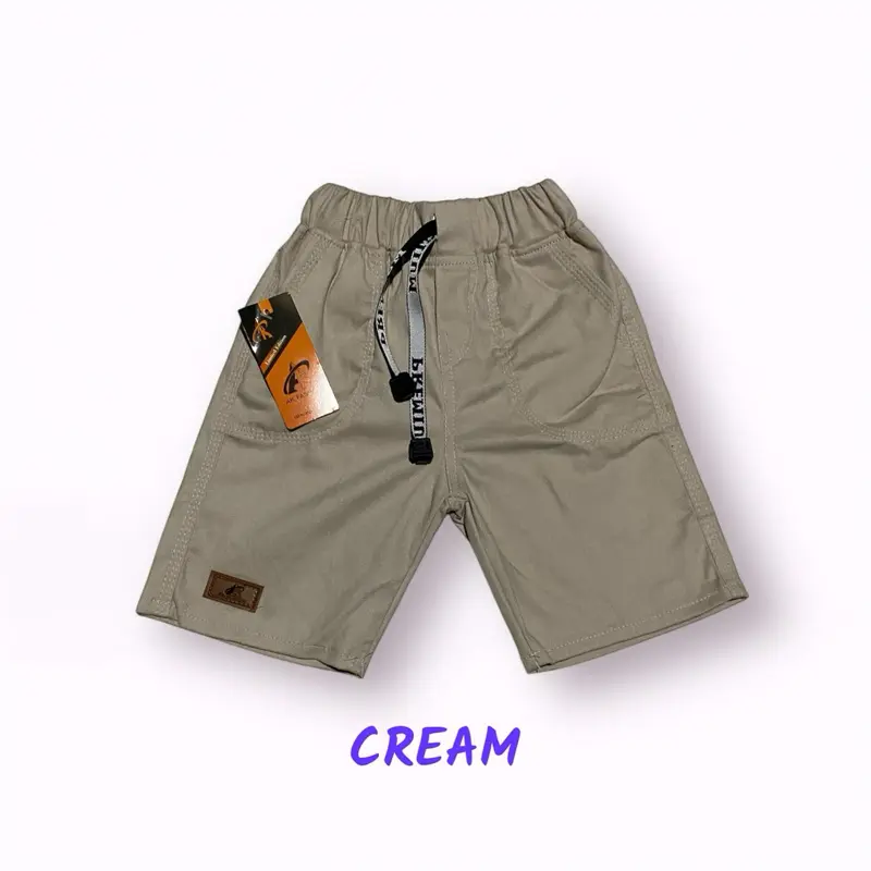 Celana Chinos Pendek Polos Anak 1-12 Tahun Bahan Katun Strett Melar - Warna Abu/Mocca/Hitam - Fashion 2