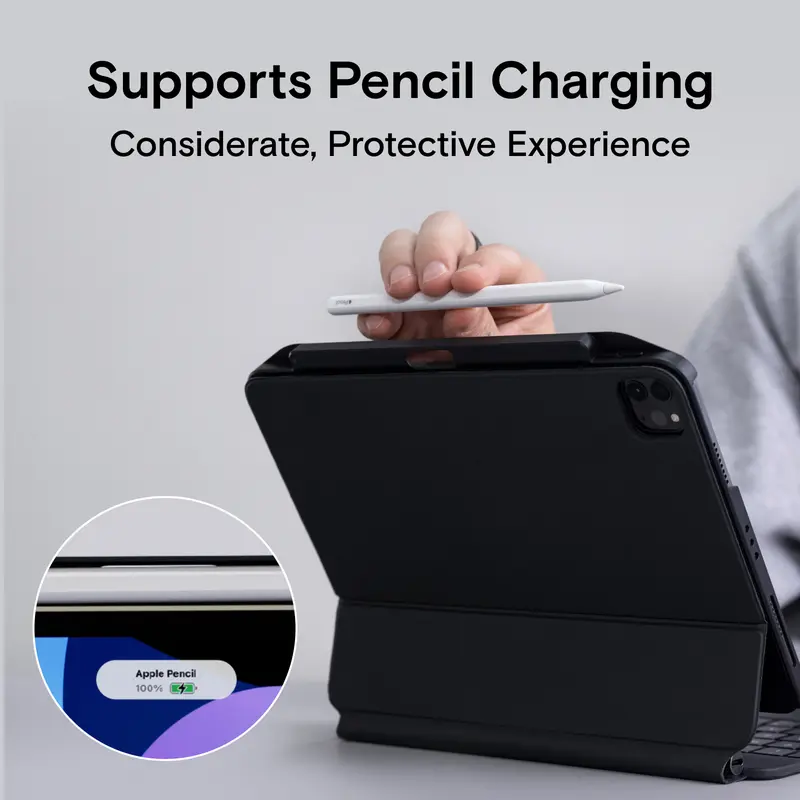 Ốp Có Nút Snap MOFT, Dành Cho iPad Pro 12.9 "(5), Tương Thích Với Bàn Phím Ma Thuật Và Kết Nối Từ Tính, Giá Đỡ Đa Năng, Có Ngăn Đựng Bút Chì 3