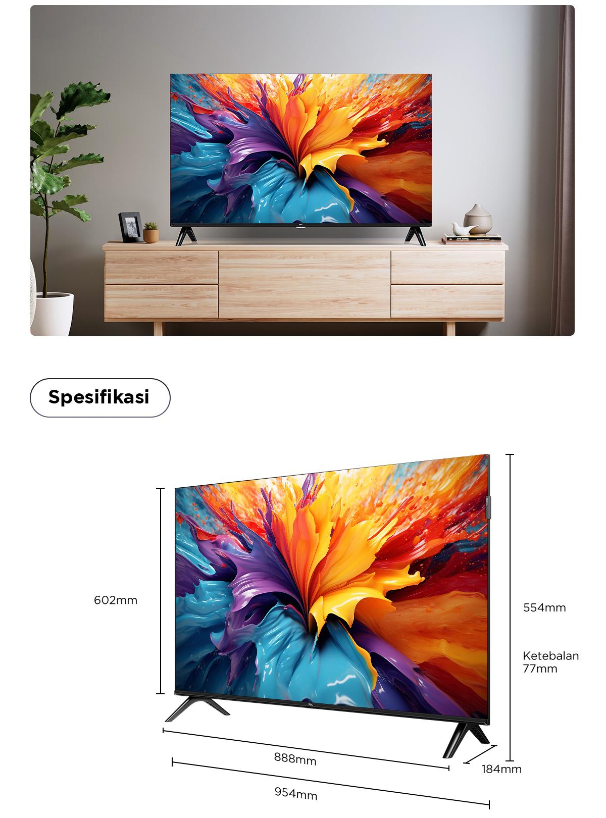 TCL 32 inch V51C - QLED - HDR 10 - Multiple Eye Care - Dolby Audio - Bezel-less (Model: 32V51C)