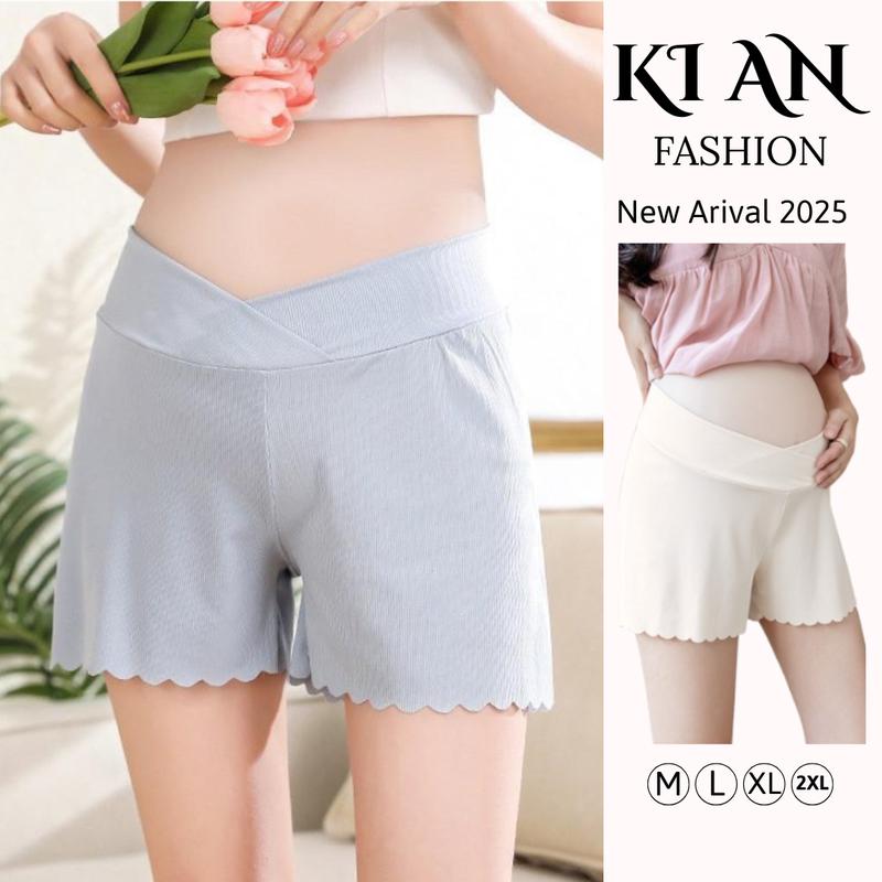  Quần Bầu Mặc Trong Váy Ki An Ms 02 cạp chéo Chất Cotton tăm Co Giãn 4 Chiều. Quần trong váy bà bầu có chun chỉnh Váy Bầu Đầm Bầu Sandal Voi 