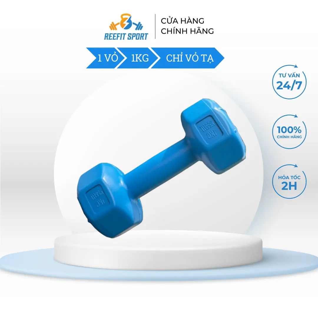 Vỏ tạ tay nhựa bát giát chưa nhồi Reefit 1kg 2kg 3kg 4kg 5kg