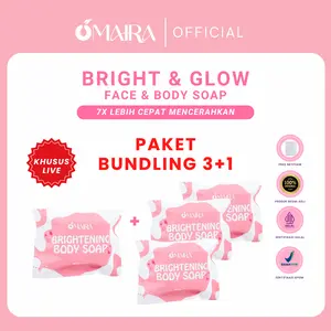 Omaira - Brigtening Soap (sabun batang) Paket Bundling LIVE Extract Glutathione Membersihkan Mencerahkan