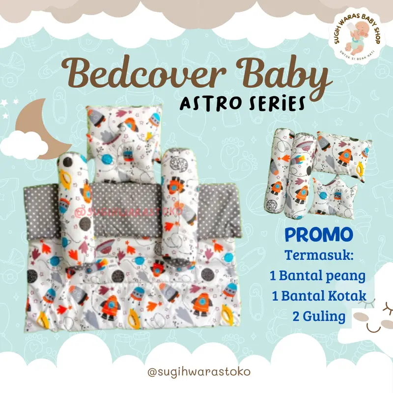 [BEDCOVER BAYI] Bedcover Bayi Lembut Motif Karakter Set Kado Baby + PROMO termasuk BANTAL GULING 0