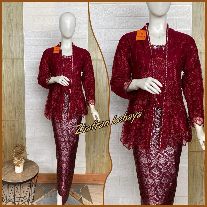Kebaya kutubaru modern full payet bahan tulle modern (Kns) 2