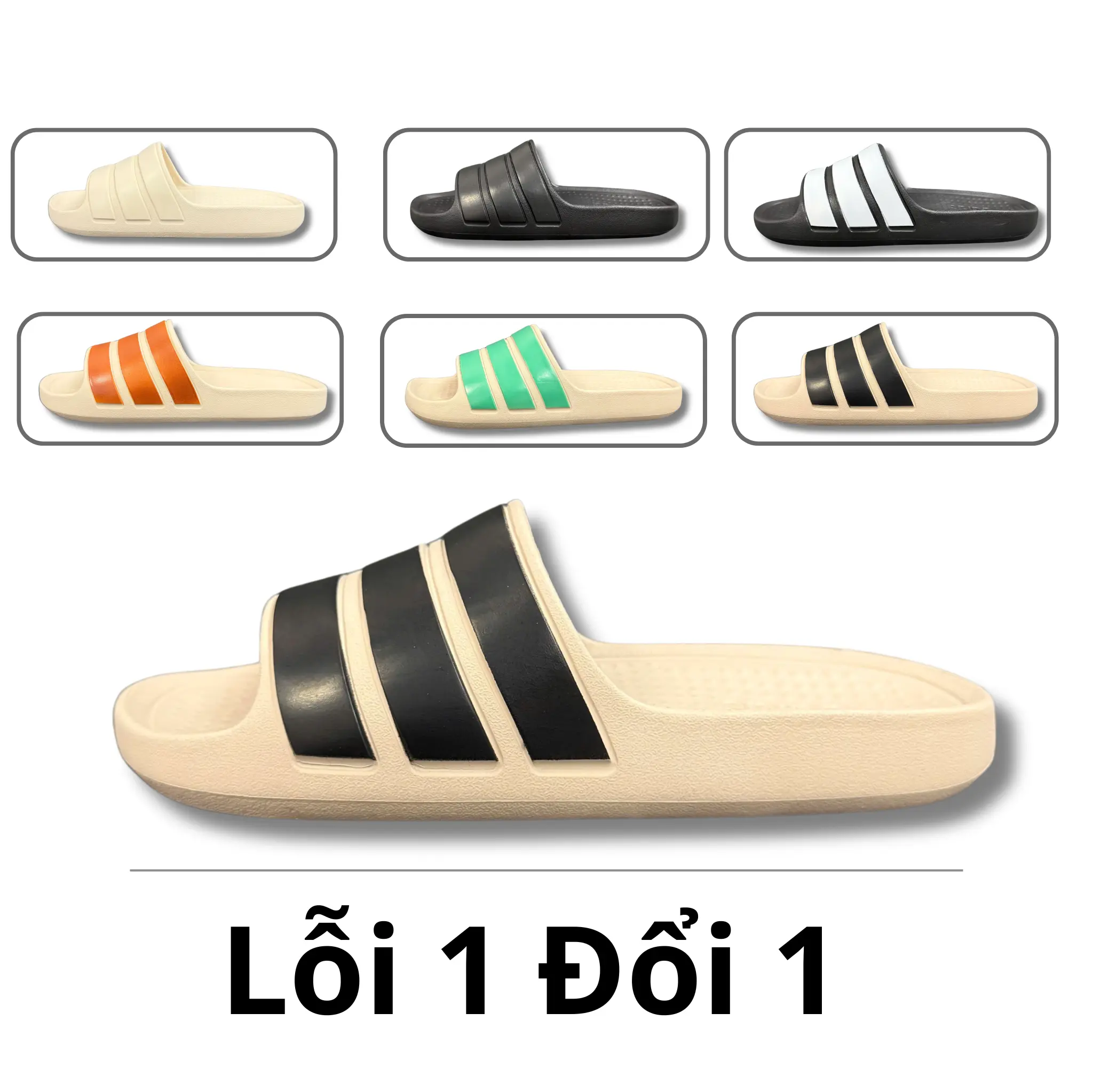 [ Hỗ Trợ Đổi Size Miễn Phí ] Dép Đúc 3 Sọc Chuẩn Eva Nguyên Khối Siêu Êm + Siêu Nhẹ Chống Trơn Trượt ( Có Đóng Hộp )
