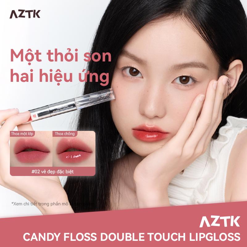 Son Bóng Trang Điểm, AZTK, Son Kem Hai Đầu, Lớp Hoàn Thiện Lì Và Bóng Nước, Màu Bóng Mọng Nước Lãng Mạn, 1.7g Và 1.7ml, Mỹ Phẩm, Thích Hợp Cho Học Sinh Mùa Thu Và Mùa Đông, Có Sẵn Trong Các Màu 1-10