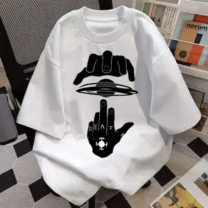 MEN T-Shirt Unisex Oversized Aesthetic 220g Cotton Round Neck Short Sleeves Fit for Men & Women Fashion Tee Kaos Polos Pria Baju Basic Combed Hitam Hitam Distro Putih Wanita Wanita Putih