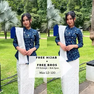 Widyani Kebaya Janggan Best Seller Set Rok Songket Span Instan Free Bros Size S-XXL LD 120 Kebaya Wisuda Lamaran Bridesmaid