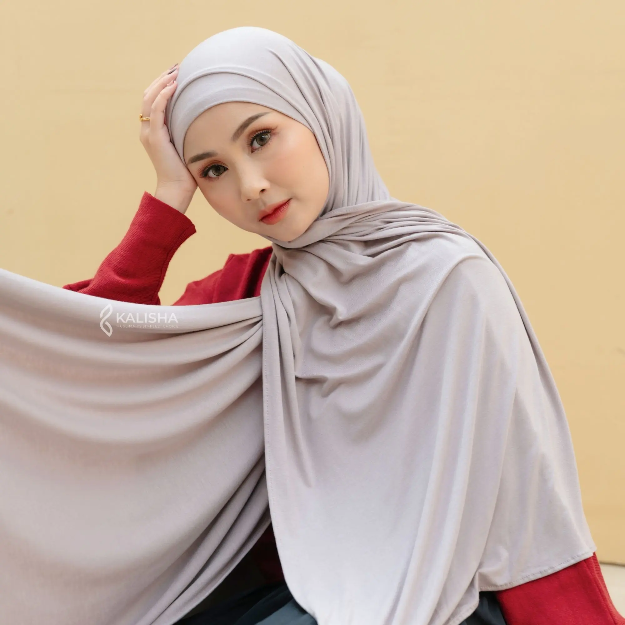 Kalisha x Mima - Tarra Pashmina Instan Bahan Viscose Rayon