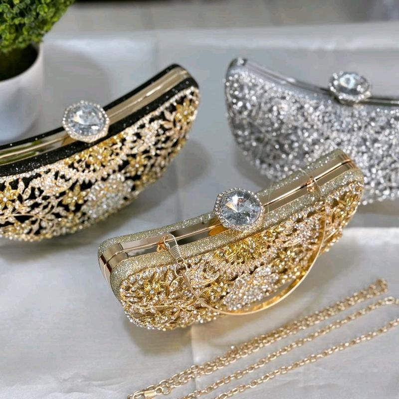 Tas Pesta LYDIA Embellished Crystal Box Clutch Wanita 3