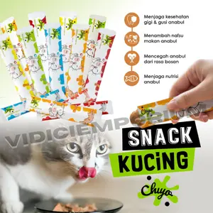 30/20pcs CHIYO Creamy Treats/ Pet Strip Snack Kucing Penggemuk/Pet Snack Kucing Premium/Snack Makanan Kucing Basah/ Makanan Wet Cat Food
