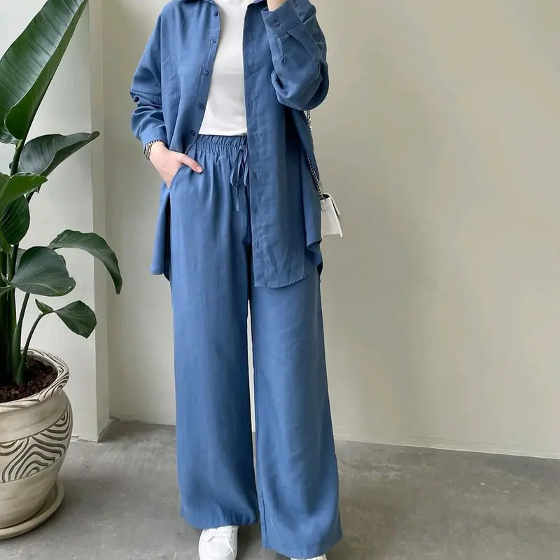 baju setelan wanita terbaru aluna ukuran jumbo ld 140 bahan polo linen 4