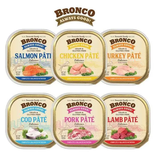 [Mix & Match Any Flavour] Bronco Pate 16 Piece Bundle - Bronco Pate Tray Wet Dog Food 100g