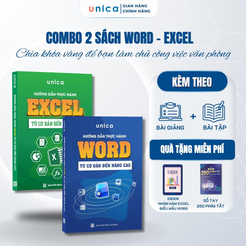 Combo 2 Sách Hướng dẫn thực hành Word - Excel cơ bản đến nâng cao
