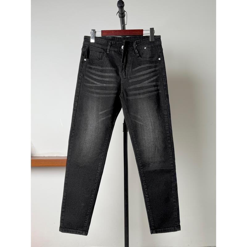 Quần jean nam đen tuyền Was Râu Mèo thời trang form skinny QJN779 chất liệu vải jean mềm co giãn tốt