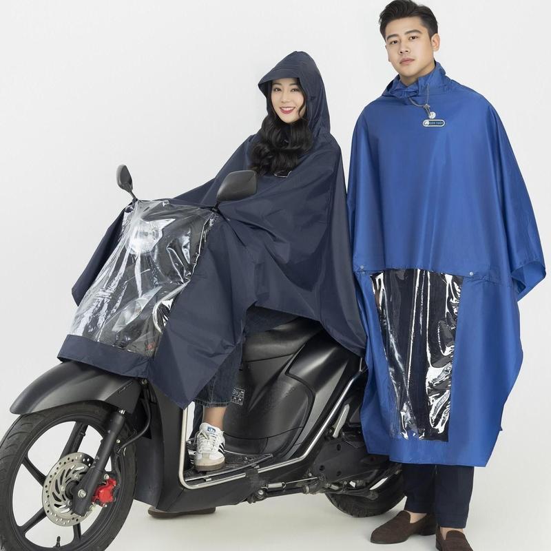Áo mưa choàng Sơn Thuỷ Cỡ Đại vải dù vân tổ ong - Phù hợp với người cao to,người hay chở đồ chở hàng cồng kềnh hoặc chở thêm người phía sau