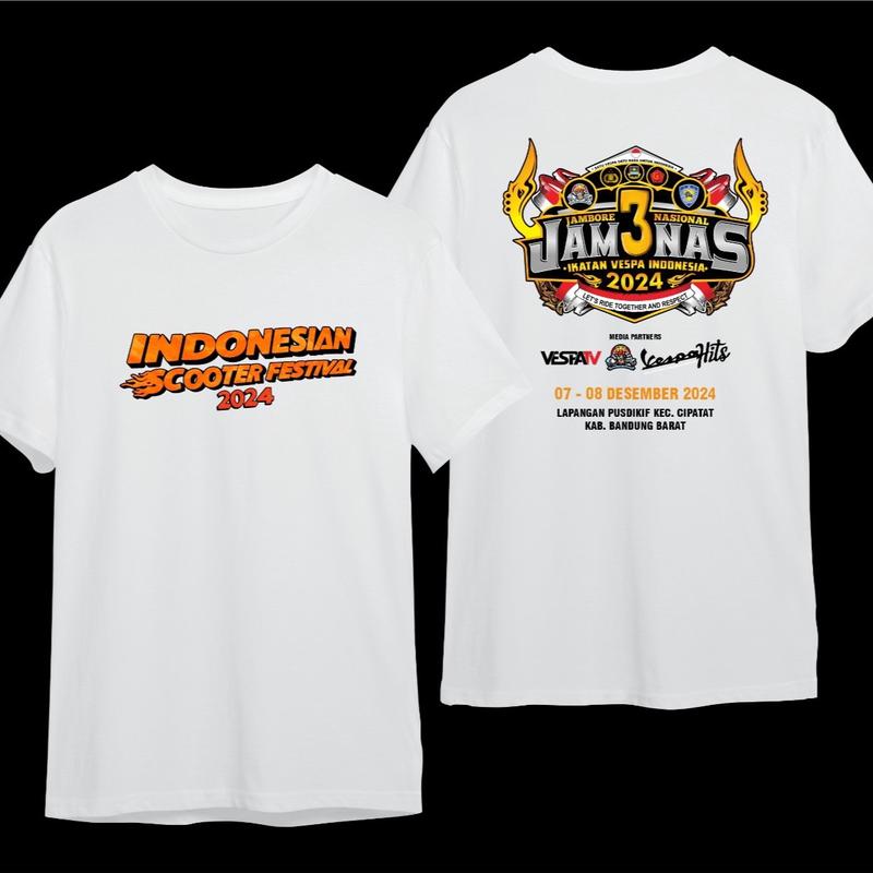 Kaos Jambore Nasional Jamnas 3 Vespa 2024 Lengam pendek Katun combad 3