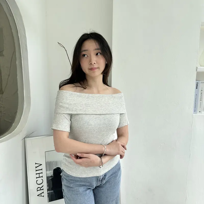 Harlier | Lisa Top | Atasan Knit Wanita Korean Top Baju Knit Wanita Lengan Pendek Sabrina Cewek 6