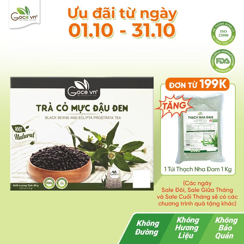 Trà cỏ mực đậu đen túi lọc Goce - 80g (20 túi x 4g) - Nước Trà, Tea