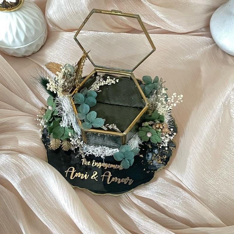 Ringbox Terarium Resin Kotak Cincin Lamaran Tunangan Pernikahan Premium 5