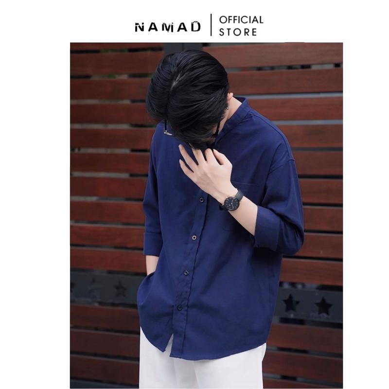 Độc quyền [NAMAD x Tư đẹp chai thích live‍️‍️] Áo sơ mi trơn dài tay Namad cổ tàu chất liệu Oxford dầy dặn, lên form đẹp thấm hút mồ hôi NM01   Menswear aotrang  nam sominam  dep 5