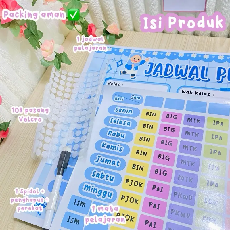 Jadwal Pelajaran Velcro Bisa Lepas Pasang 1
