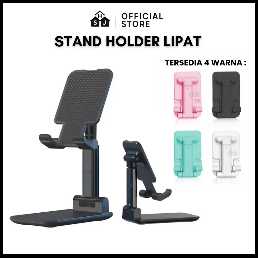 Stand Holder Hp Lipat Foldable Phone Holder HP Folding Universal Rotasi 90° Dudukan HP Meja Lipat Kokoh ABS Premium Anti-Slip
