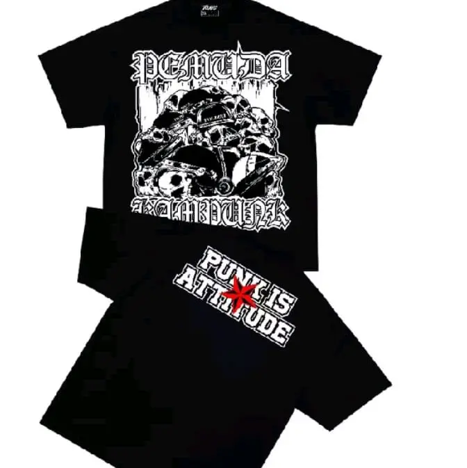 KAOS HITAM PEMUDA KAMPUNK PUNK IS ATTITUDE VIRAL KEREN