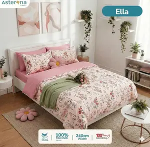 Sprei Set Bed Cover Ella Mix Babypink Ukuran 90x200 120x200 160x200 180x200 200x200