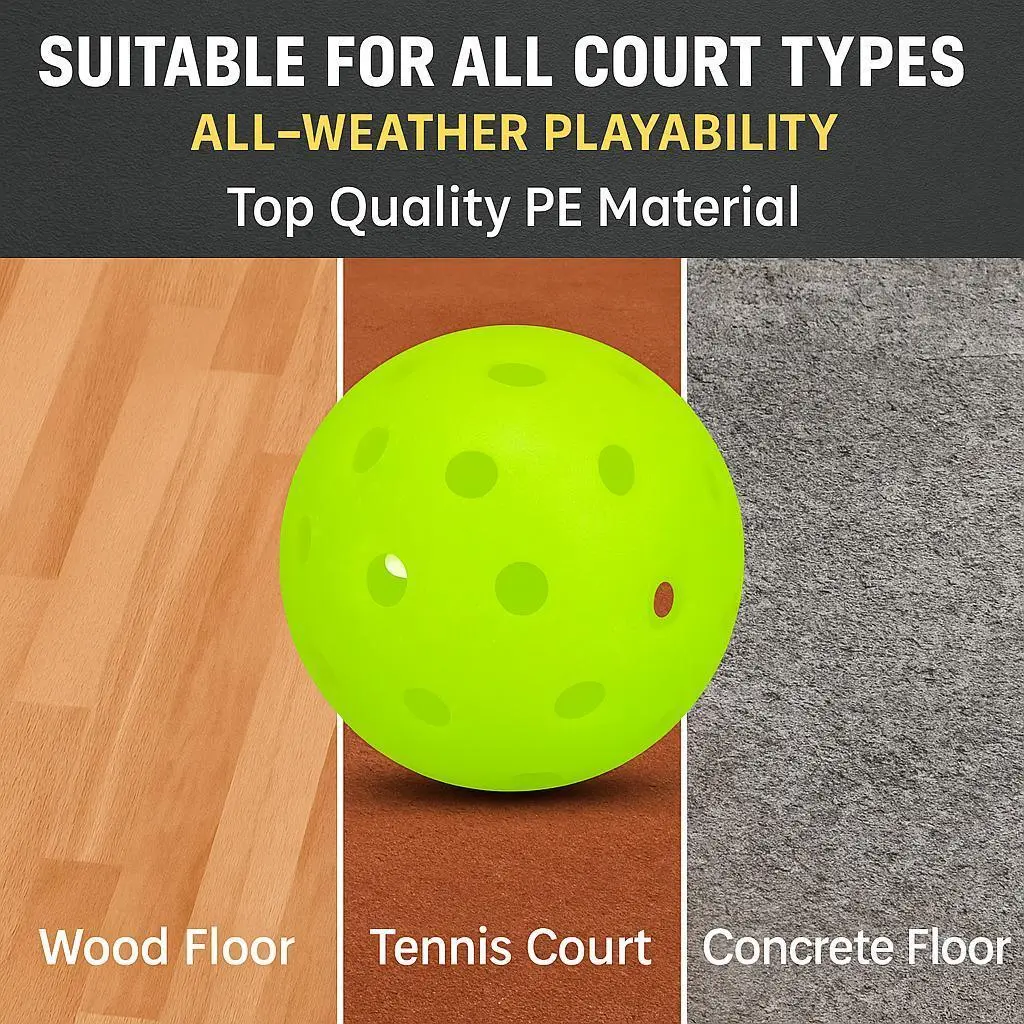 USAPA Approved 6Pcs Luminous Pickleball 74MM Durable Night Light Hijau Bola 40 Lubang Outdoor Kompetisi Bola Pickleball Bercahaya Di Dalam Gelap Raket Bola tennis  racket bola tenis ping pong ball padel and paddle bola padel pickleball tennis -- pink