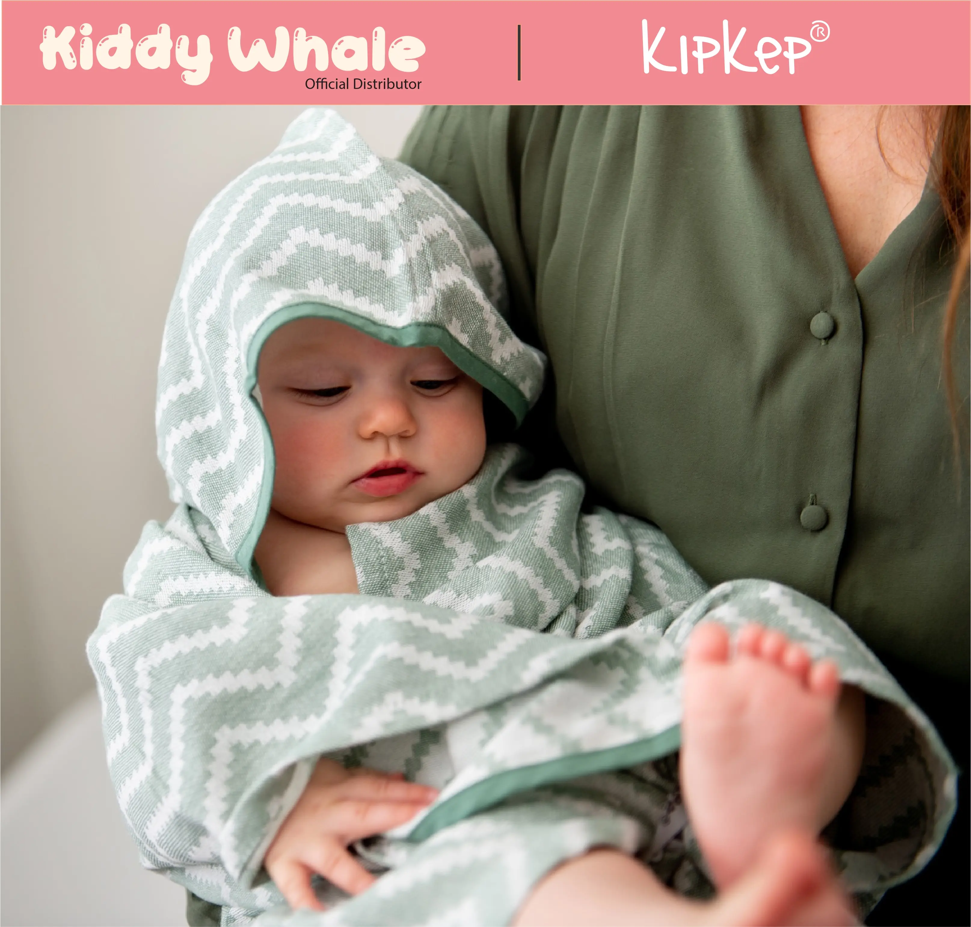 KipKep Blenker Hooded Kids Absorbent Towel, Hydrophilic Cotton, Rectangular Shape with Hood
