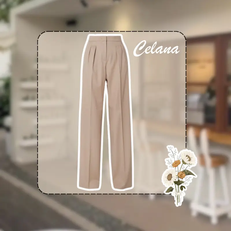 Outfit Set Wanita Korean Style 3in1 Blouse Hitam Set Rok Mokka SET AG133 Baju Celana Crinkle Setelan Atasan Casual Katun Kerja Remaja Simple 3