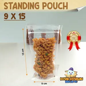 Plastik Standing Pouch 9X15 Cm Plastik Snack Plastik Klip Berdiri Murah Zipper