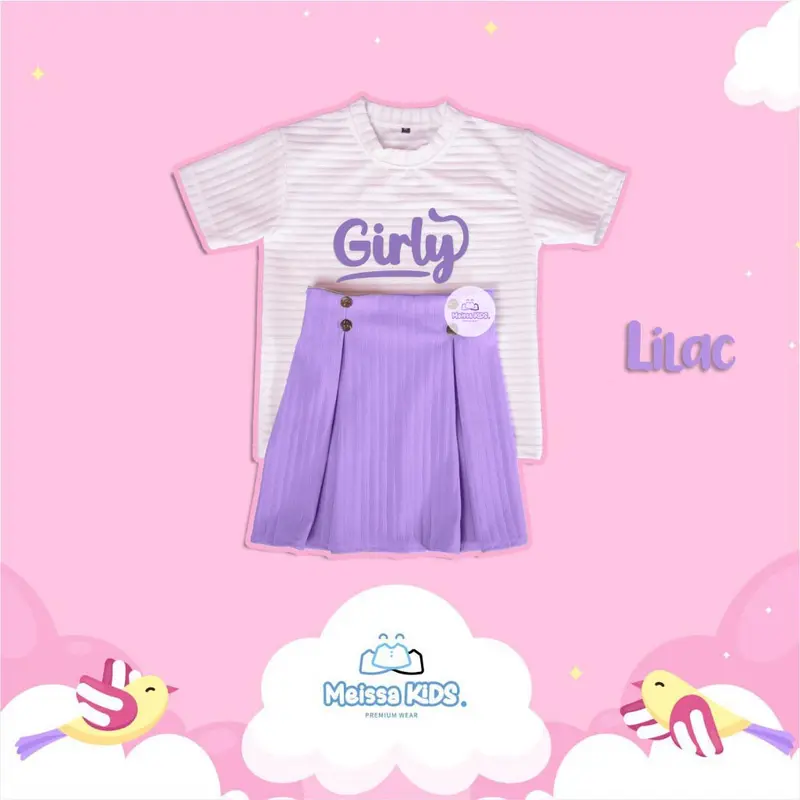 Meissa Kids - [PAKET HEMAT] Setelan Rok Anak Girly Knit Hornet Premium 8