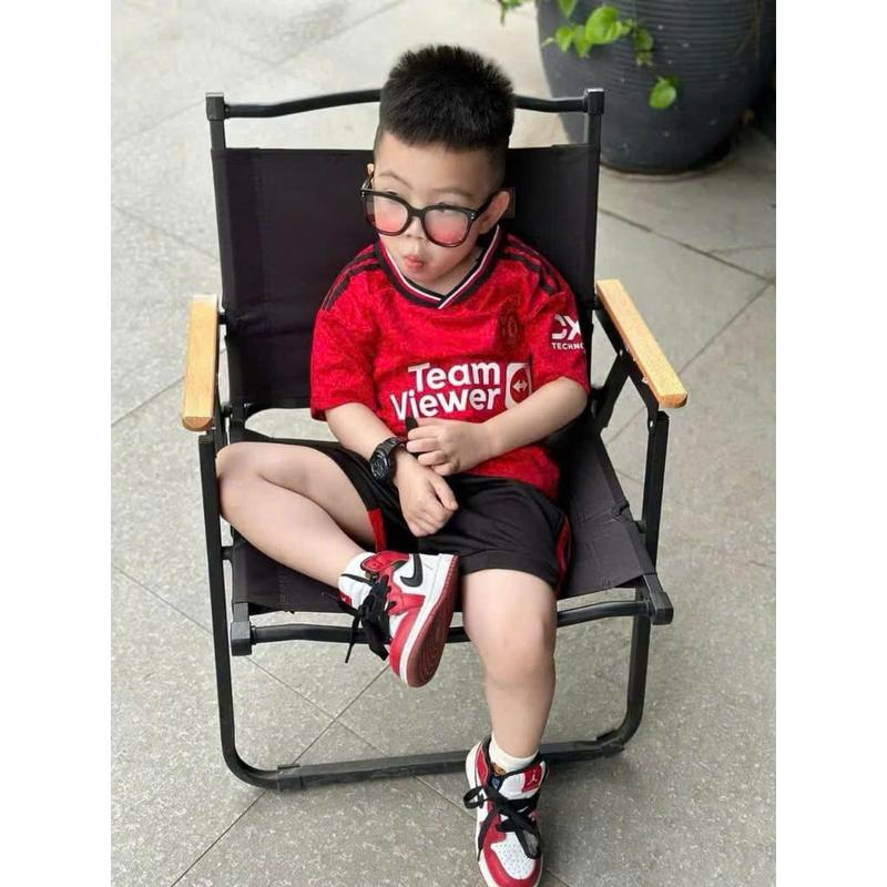   CÓ IN TÊN  Bộ áo bóng đá trẻ em MU đỏ cổ tim đủ size cho bé 8-50kg chất thun lạnh thoáng mát Top Kids Sports 