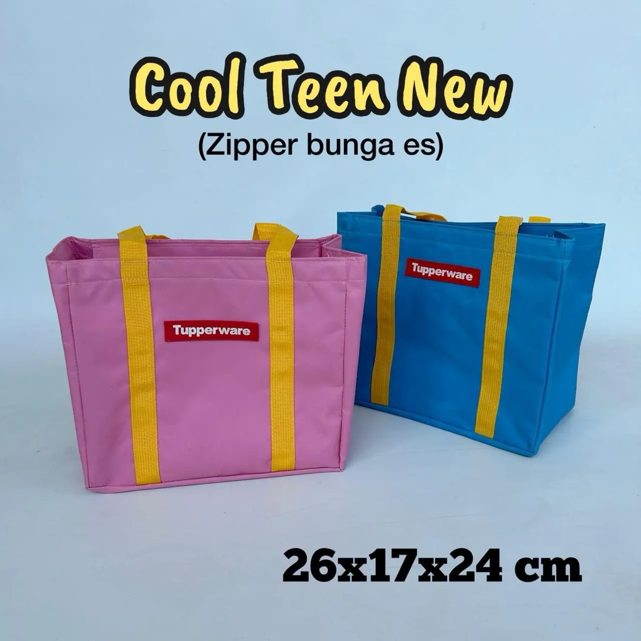 Tas bekal Cool Ten New Cap karet (zipper bunga es) Pink