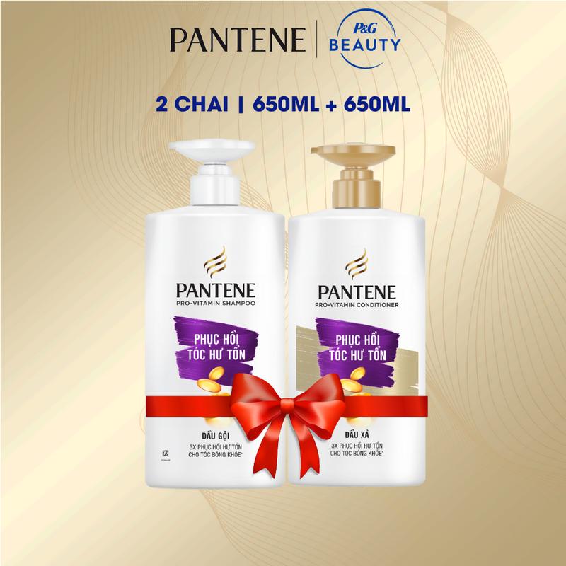 Combo Gội & Xả Pantene Pro-V 650ML & 650ML Hỗ Trợ Phục Hồi Hư Tổn