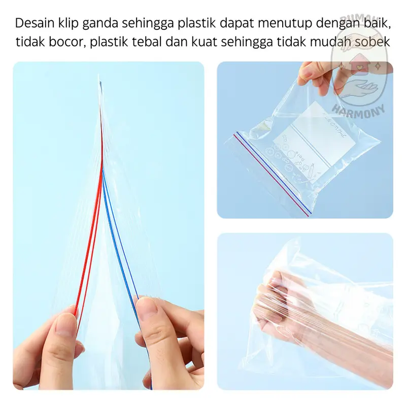 Plastik Double Ziplock Reusable Penyimpan Makanan Sayuran Buah Daging Higienis Food Grade 6