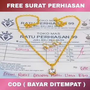 kalung wanita emas muda permata free cincin desy dapat surat toko