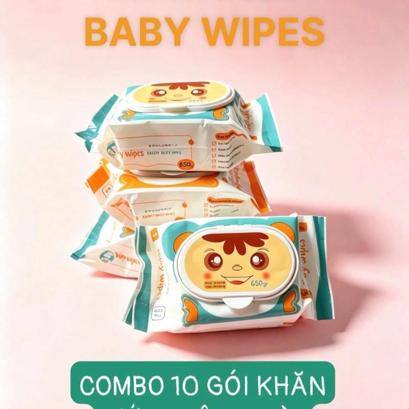 Combo 10 gói khăn ướt baby ruby wipes an toàn tiện lợi mềm mịn khăn vải dày…