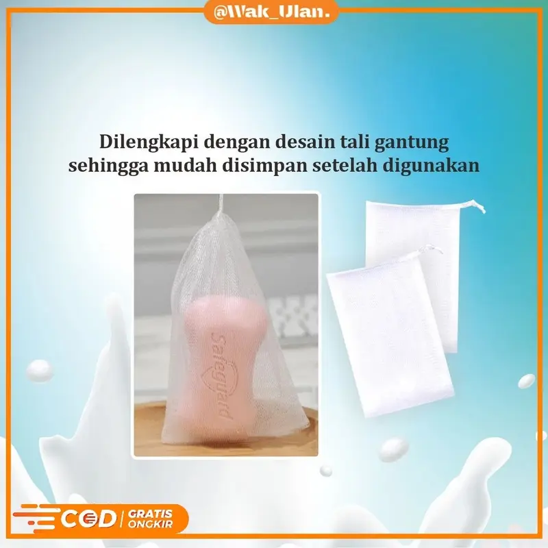 Kantong Sabun Jaring Pembuat Busa Manual Halus untuk Sabun Batang / Soap Foaming Jaring Sabun Mandi Serbaguna dengan Tali 6