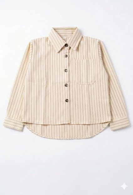 KEMEJA ANAK PEREMPUAN 1-12 TAHUN MOTIF SALUR BAJU KEMEJA LENGAN PANJANG OVERSIZE KOREAN STYLE BAHAN SEMI WOLL