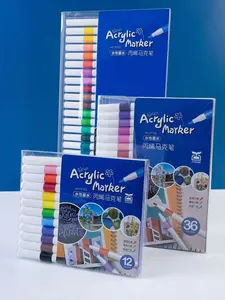 [COD] 12-80 Warna Spidol Akrilik Quick Dry Art Marker Untuk Lukisan Kaligrafi & Design Alat Tulis Seni Premium