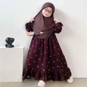 Little Porin - Syakila Gamis Set Hijab Anak 1 - 12 Tahun Katun Rayon