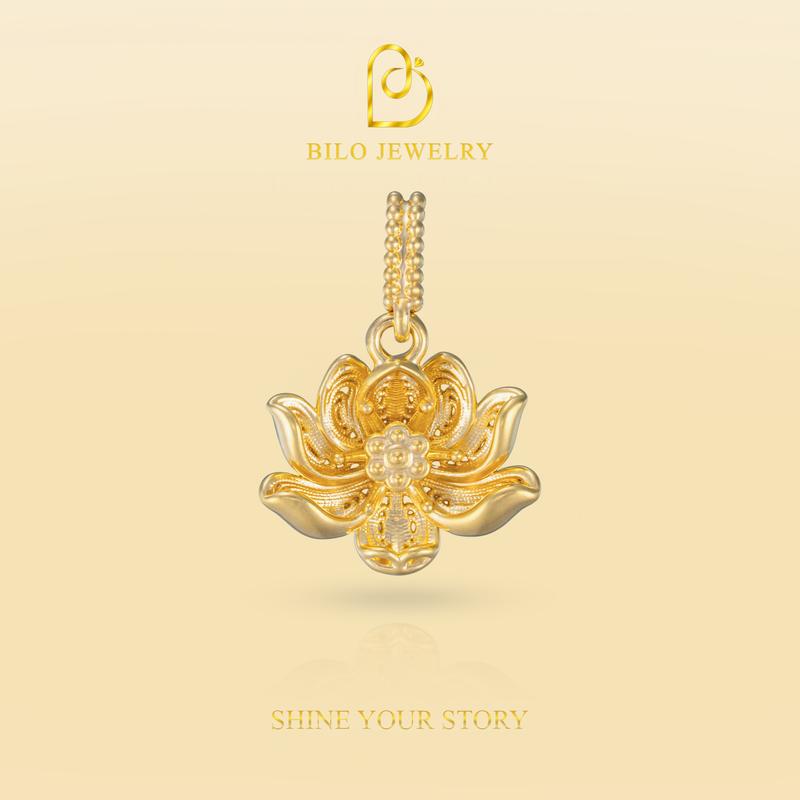 Phụ kiện mặt dây chuyền búp sen 3D Bilo Jewelry • Phụ kiện thời trang