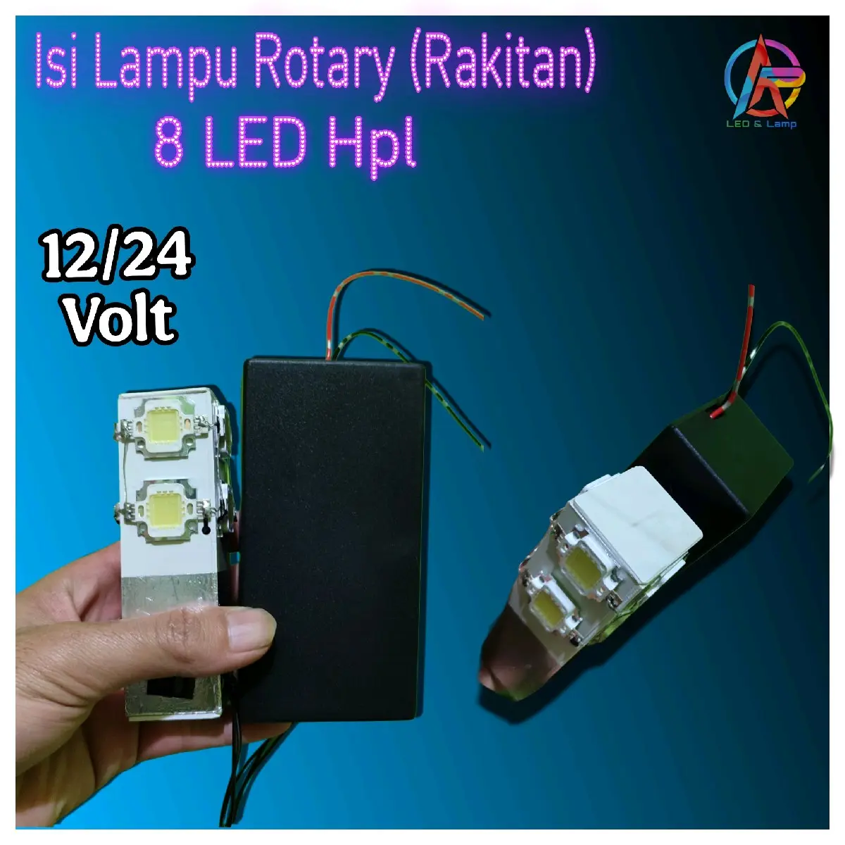 Lampu Rotari ISI (Rakitan) 8 LED HpL 12/24Volt dengan Modul 2 Mode Kedip - Car tanpa toples