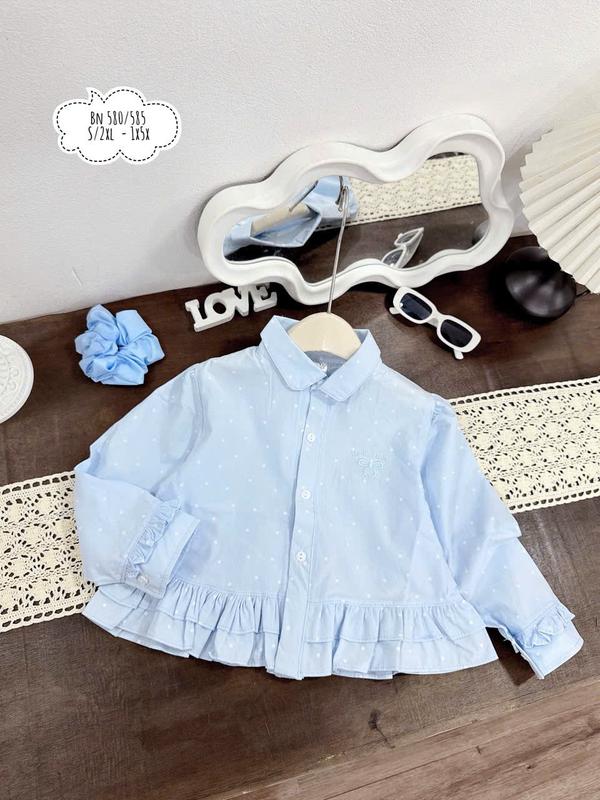Nini Kids -Áo dài tay thêu nơ mềm cho bé Gái đủ size 10-35kg LẺ ÁO dài tay