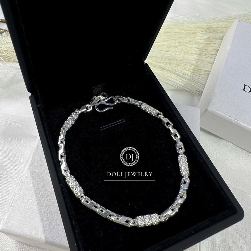  Kim tiền lắc tay bac nam S99 cao cấp Doli Jewelry - vòng tay nam quà tặng bạn trai   tặng túi + hộp   
